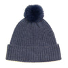 Women's Recycled Yarn Mini Cable Knit Beanie Hat, Denim Blue