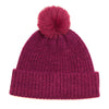 Women's Recycled Yarn Mini Cable Knit Beanie Hat, Berry