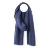 Women's Recycled Yarn Mini Cable Knit Scarf, Denim Blue