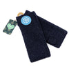 Navy Blue Women's Recycled Yarn Rib Knitted Wrist Warmers