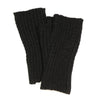 Women's Recycled Yarn Mini Cable Knit Fingerless Gloves, Black