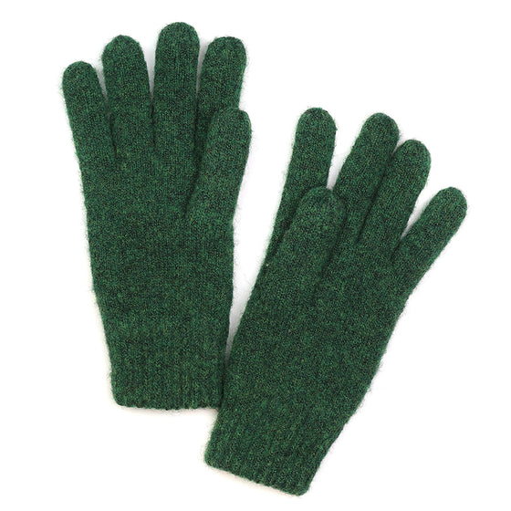 Men's Dark Green Recycled Polyester Knit Gloves