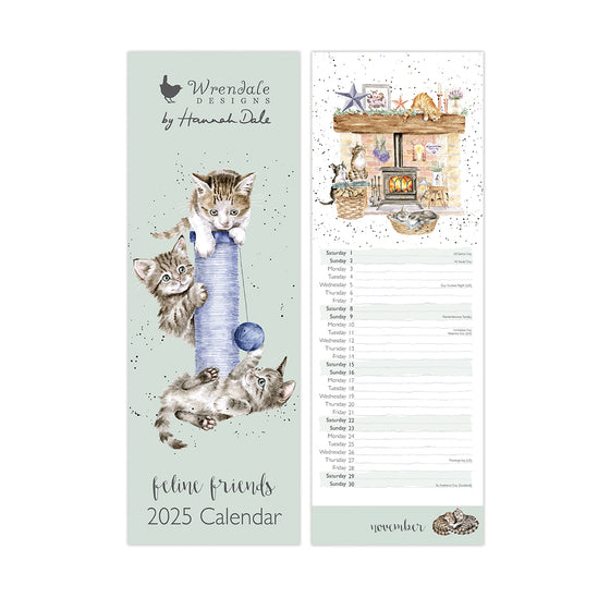 2025 Wrendale Designs Feline Friends Slim Calendar