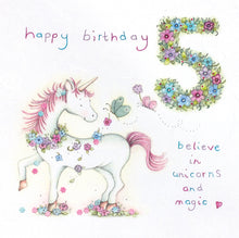  Berni Parker Designs - Happy 5th Birthday - Blank Birthday Card for Children