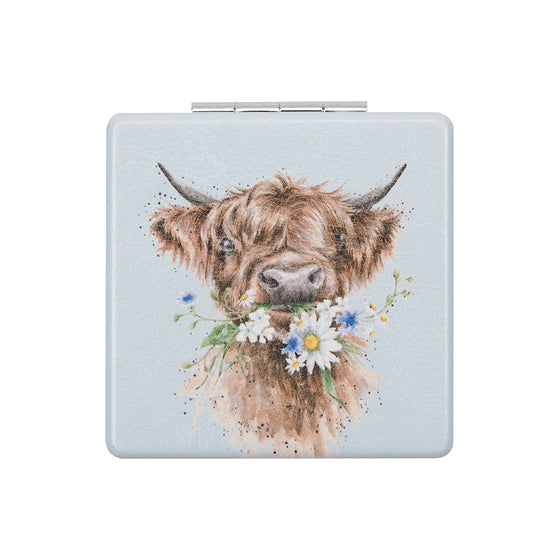 Wrendale Designs - Compact Mirror - Highland Cow