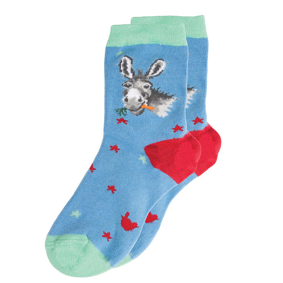 Wrendale Designs - Children’s Bamboo Socks - Donkey