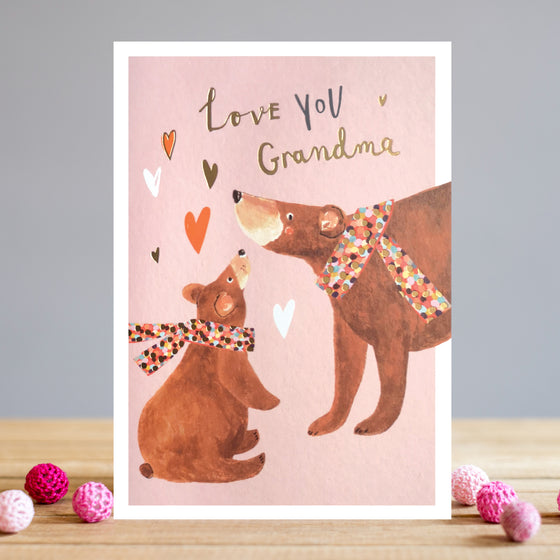 Cheerful Blank Greeting Card for Grandma - Love You Grandma