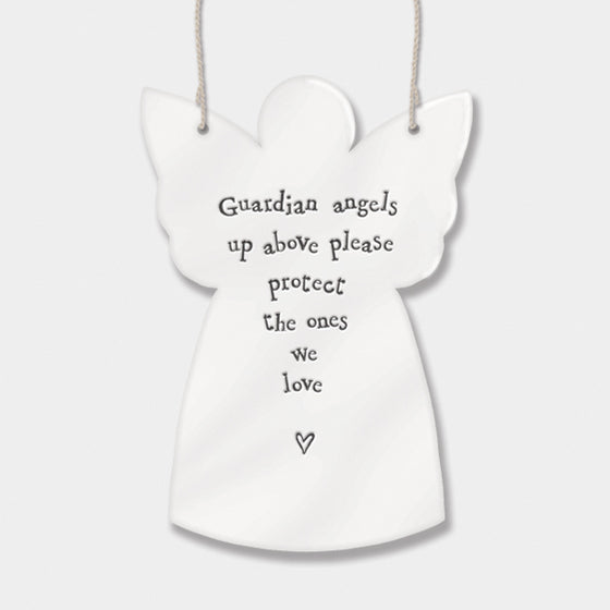 Gifts for women UK, Funny Greeting Cards, Wrendale Designs Stockist, Berni Parker Designs Gifts Greeting Cards, Engagement Wedding Anniversary Cards, Gift Shop Shrewsbury, Visit Shrewsbury Porcelain Angel Hanger Guardian Angels Please Protects Ones I Love 3