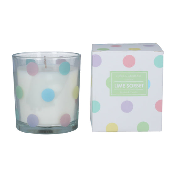 Pastel Dotted Lime Sorbet Boxed Scented Candle, Large