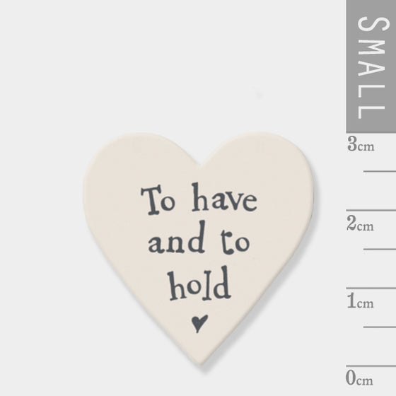 NEW East of India - Packs of 10 Small Wooden Hearts - 'To Have & To Hold' Table Confetti