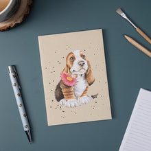  Gifts for women UK, Funny Greeting Cards, Wrendale Designs Stockist, Berni Parker Designs Gifts Greeting Cards, Engagement Wedding Anniversary Cards, Gift Shop Shrewsbury, Visit Shrewsbury Wrendale Designs A6 Notebook Basset Hound Poppy 1